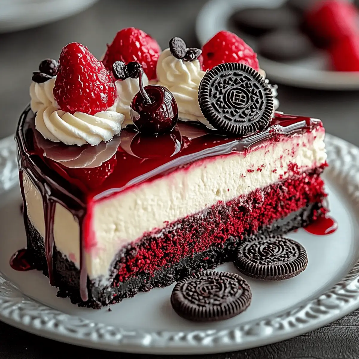 Red Velvet Oreo Cheesecake