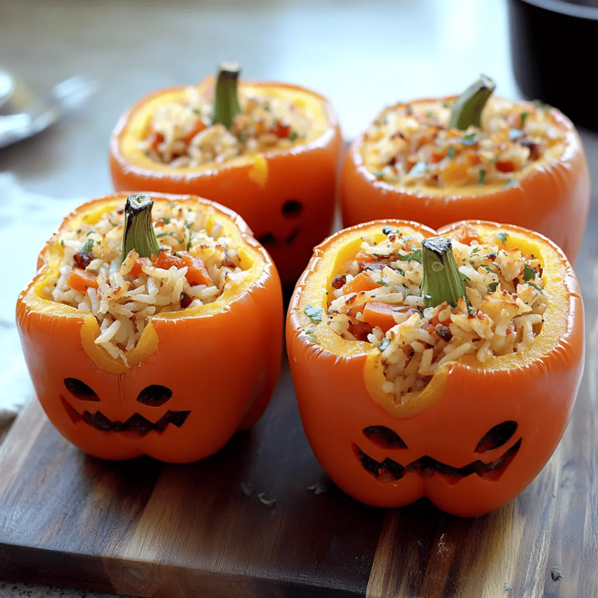 Shredded Chicken and Rice Stuffed Peppers