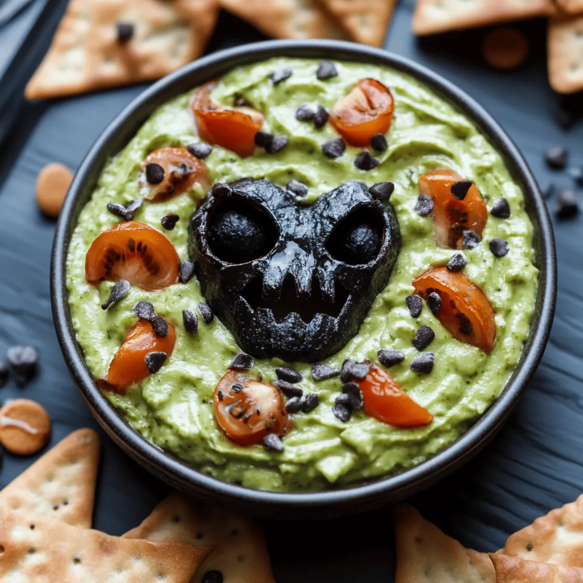 Swamp Guac with Creepy Crawler Chips