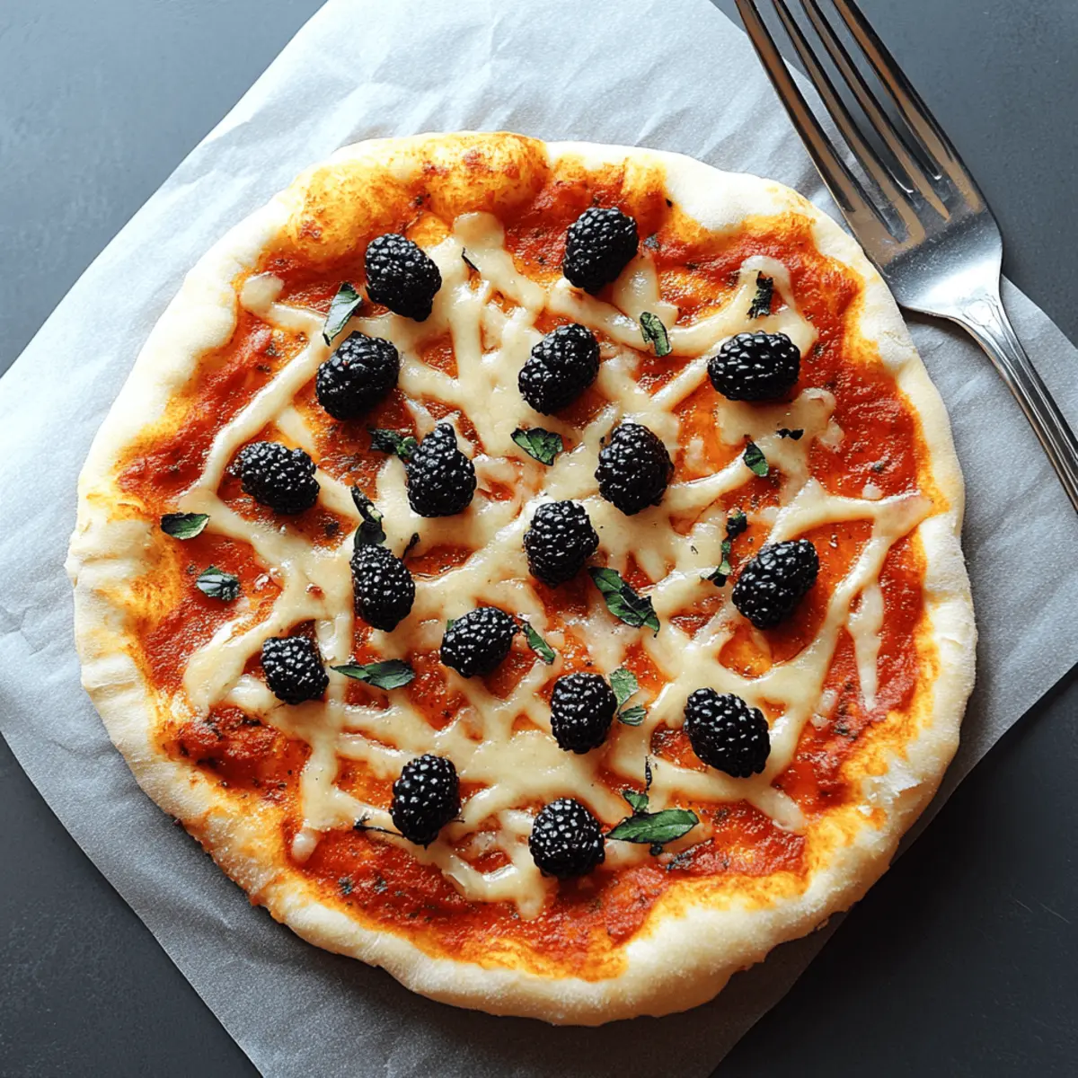 Creepy Halloween Spider Web Pizza
