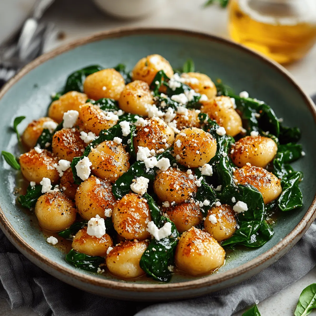 Crispy Gnocchi With Spinach And Feta