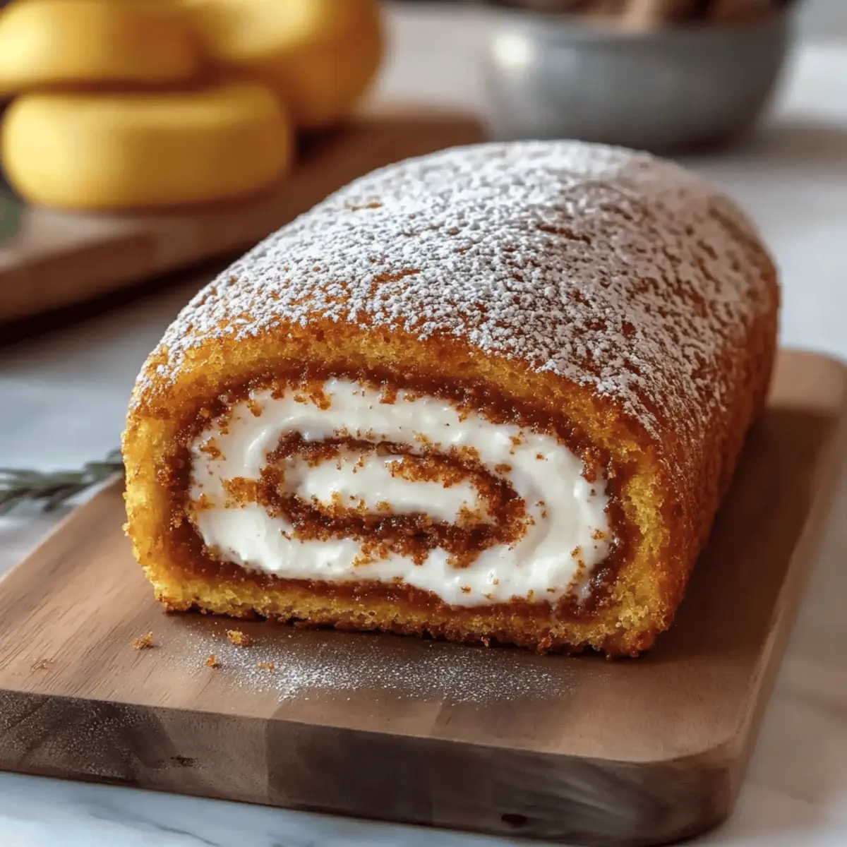 Fall Pumpkin Spice Roll Cake