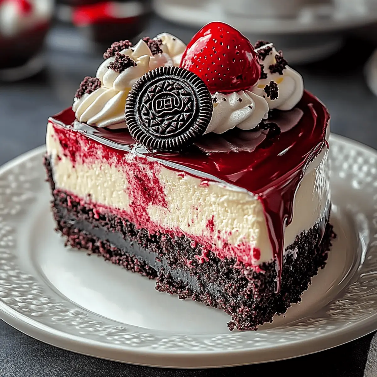 Red Velvet Oreo Cheesecake