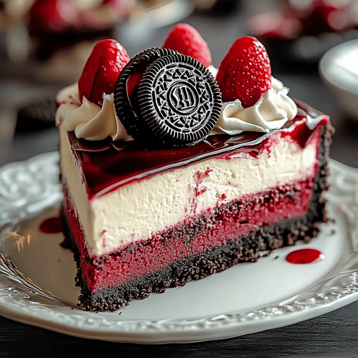 Red Velvet Oreo Cheesecake