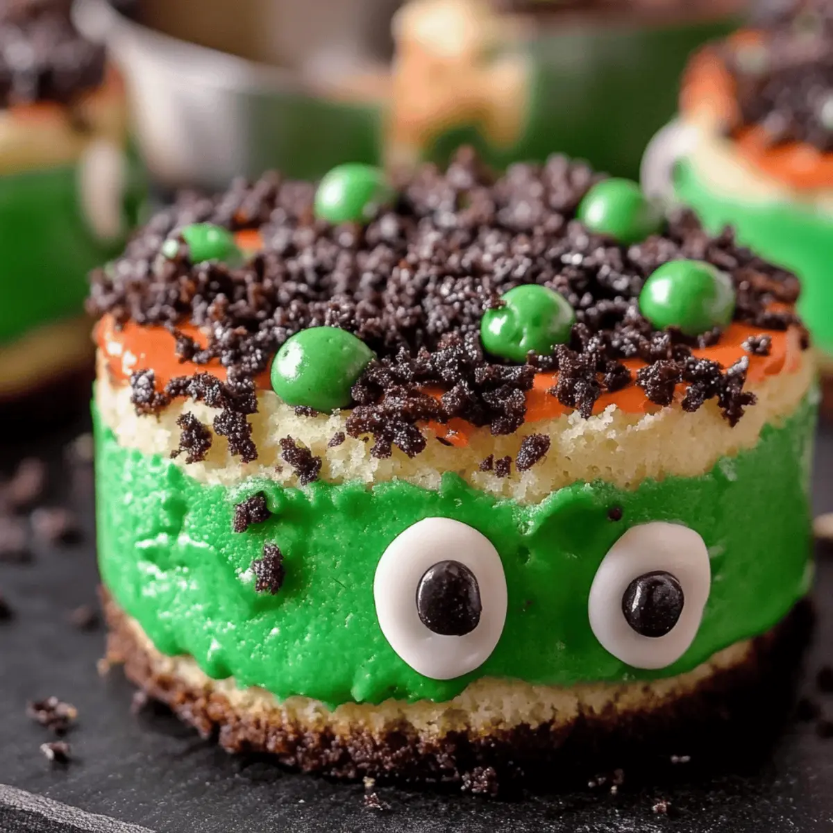 Frankenstein Mini Cheesecakes