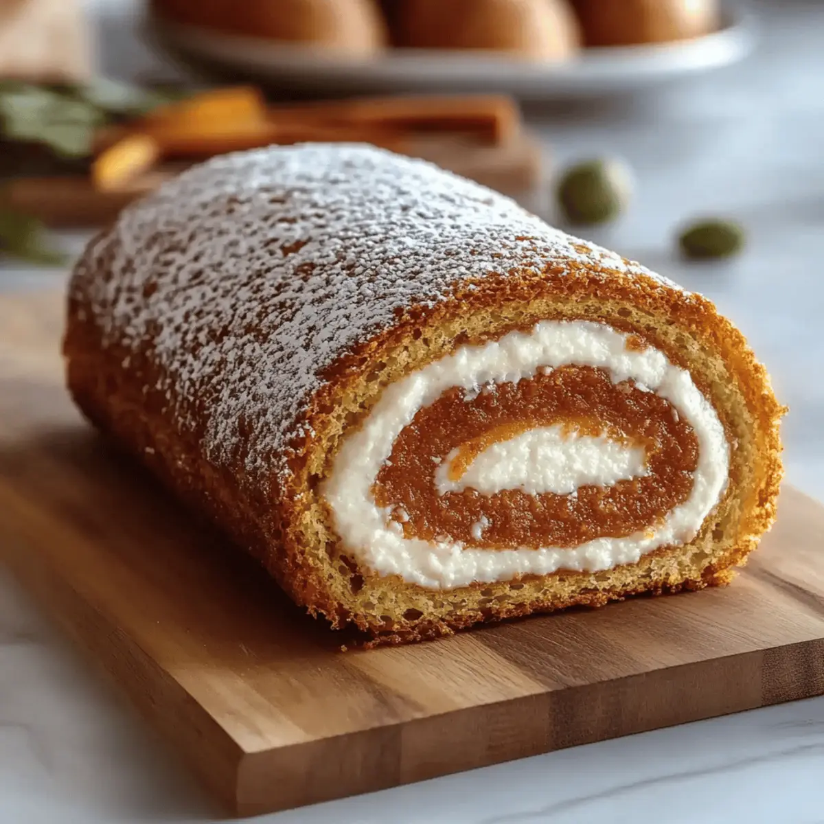 Fall Pumpkin Spice Roll Cake