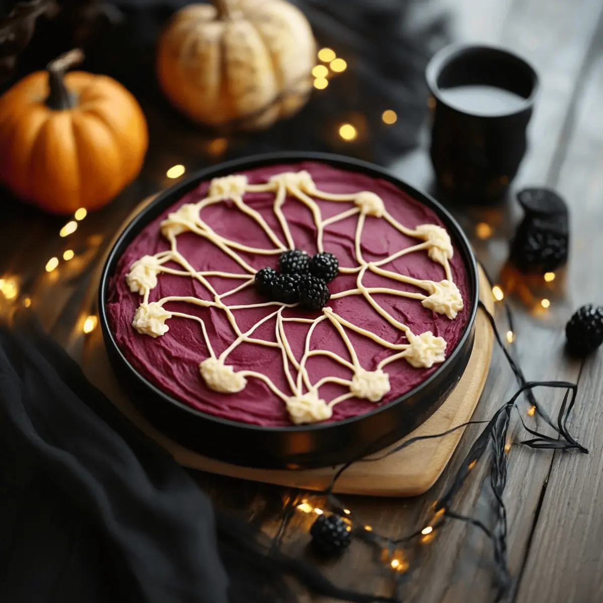 Bloody Beet Hummus with Cheese Web