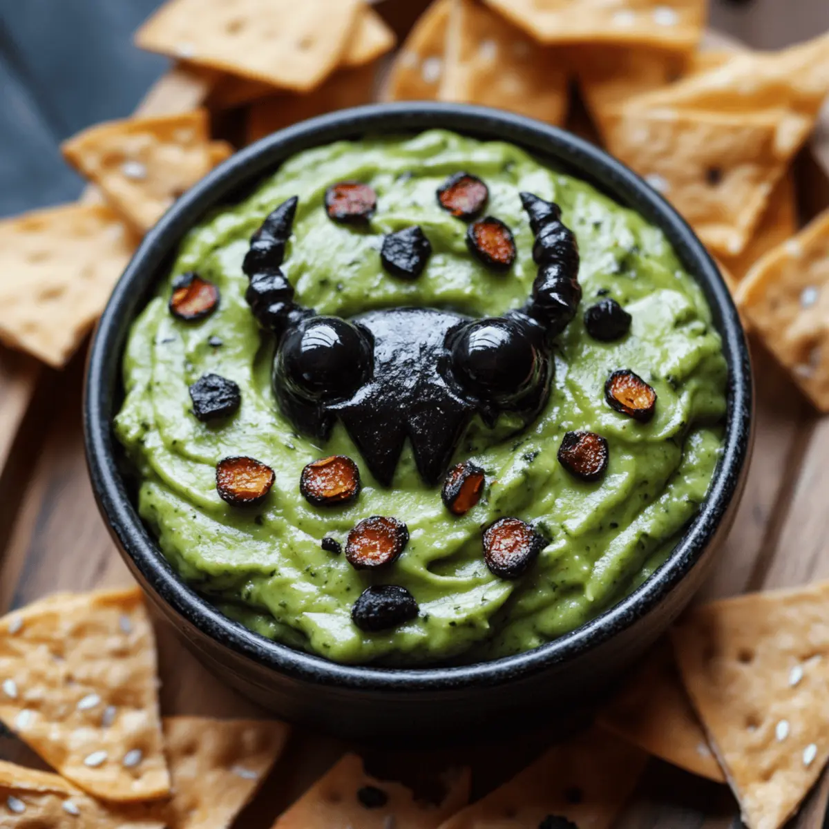 Swamp Guac with Creepy Crawler Chips