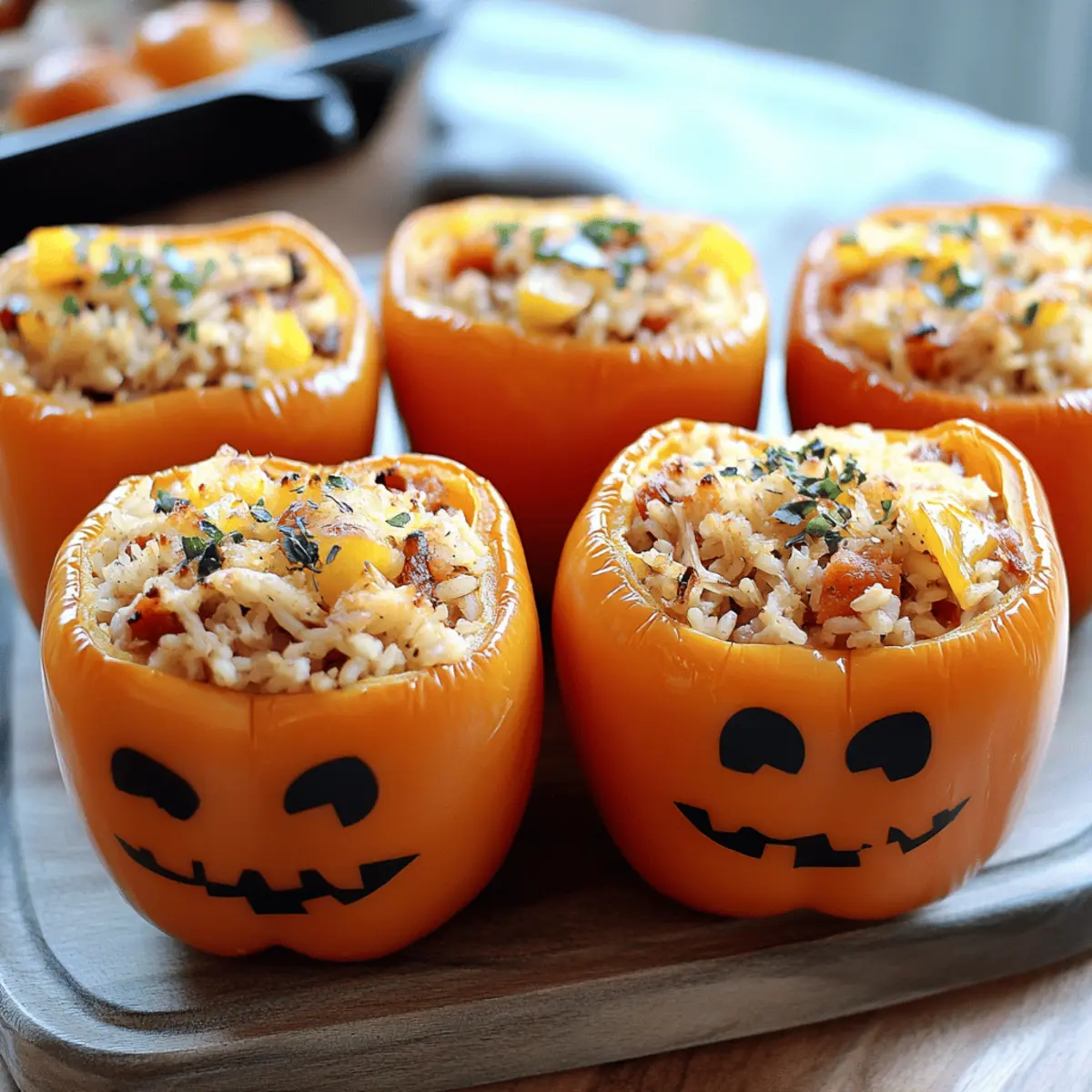 Shredded Chicken and Rice Stuffed Peppers