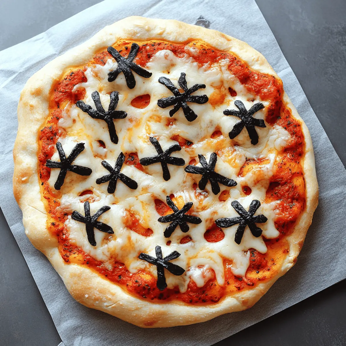 Creepy Halloween Spider Web Pizza