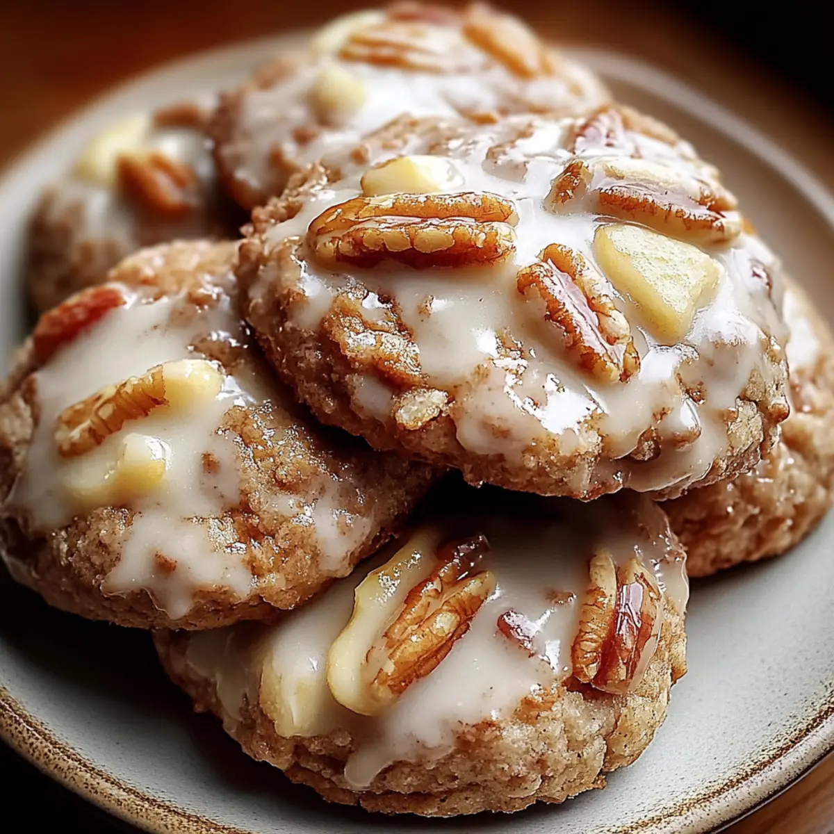 Apple Cinnamon Cookies with Maple Glaze