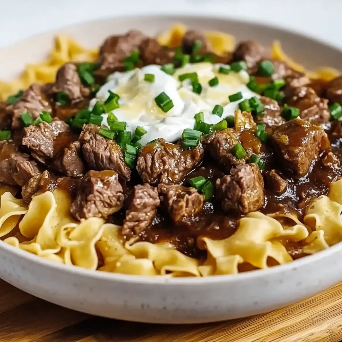 Beef Tips and Noodles