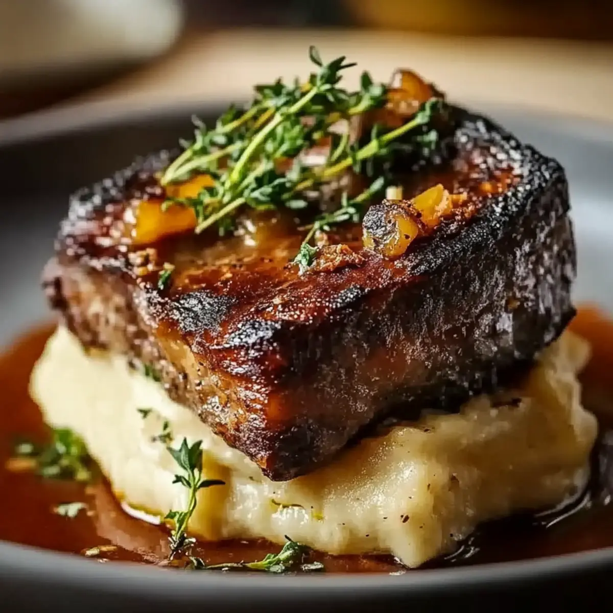 Braised Short Ribs with Mashed Potatoes