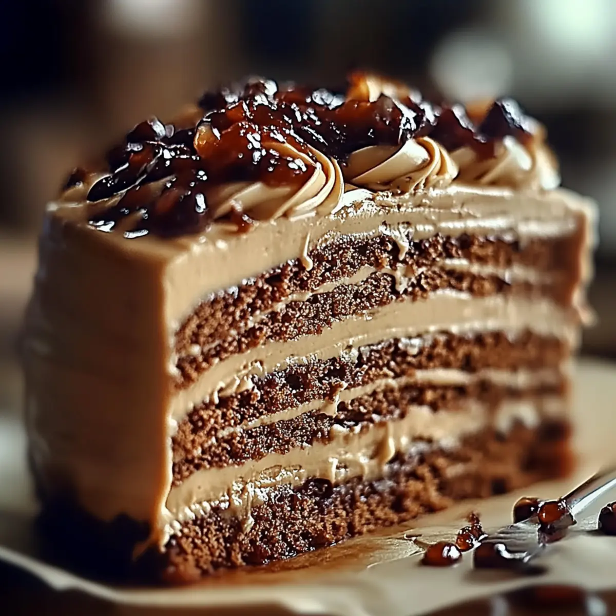 Caramel Coffee Buttercream Cake