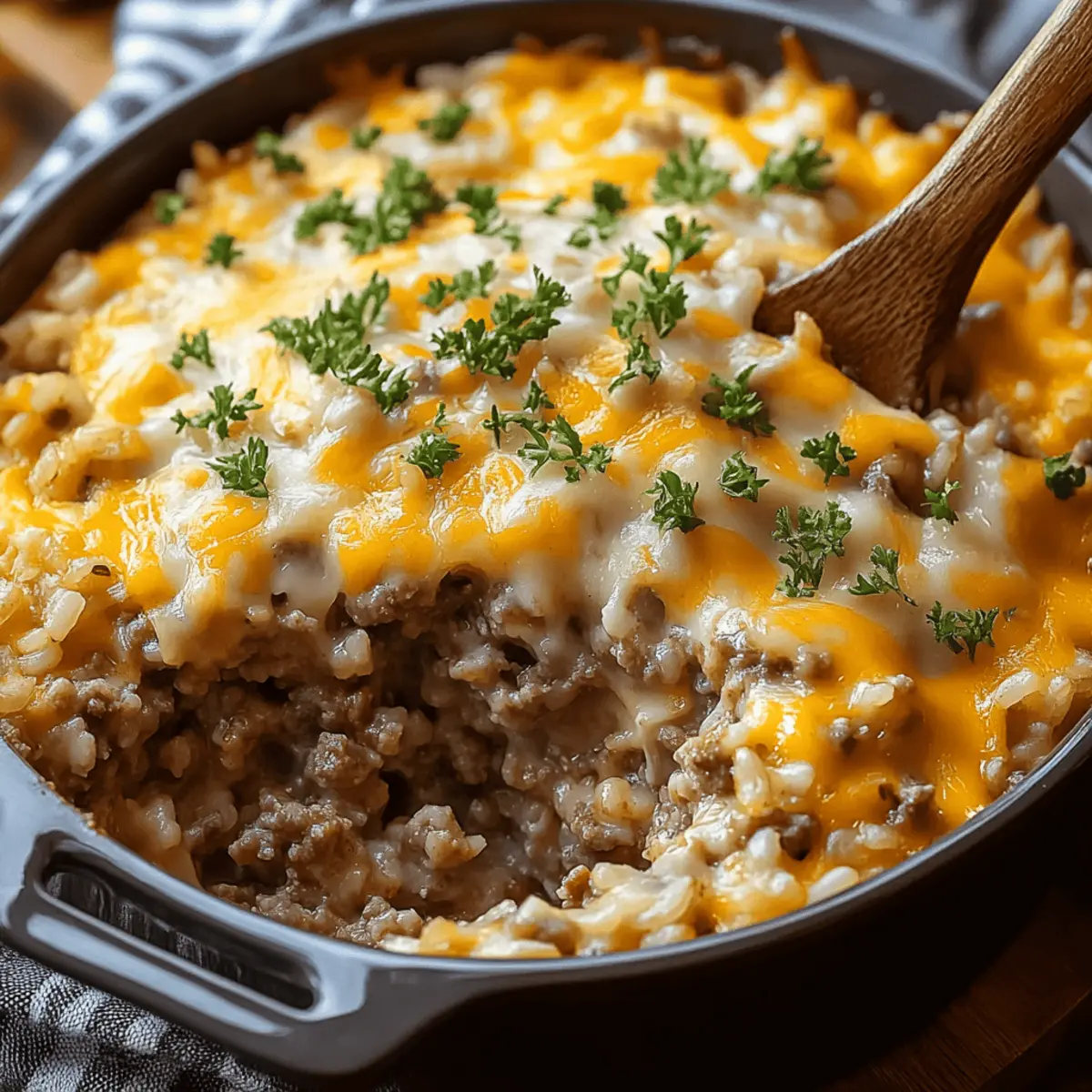 Cheesy Ground Beef and Rice Casserole
