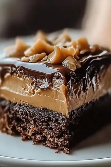 Chocolate Peanut Butter Poke Cake