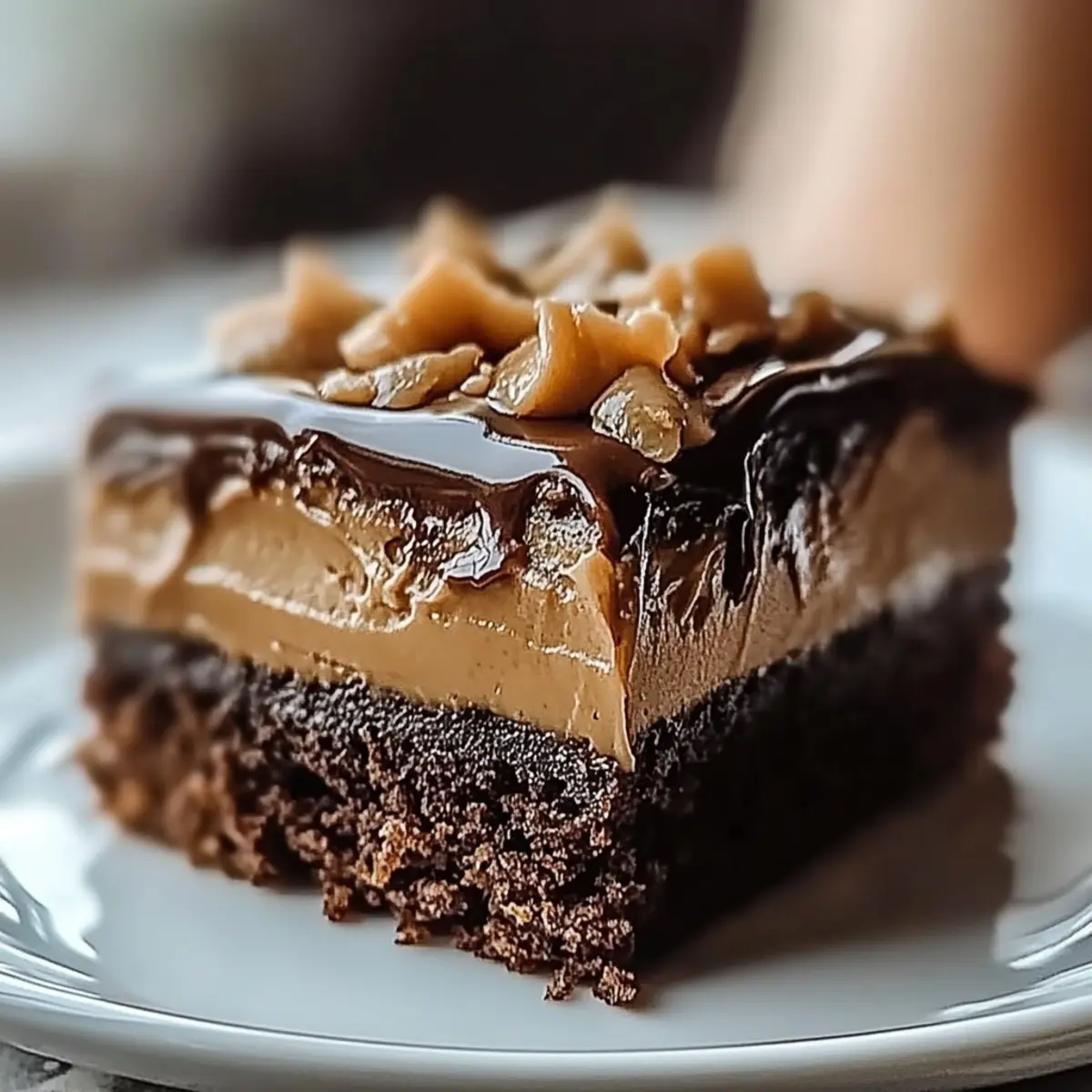 Chocolate Peanut Butter Poke Cake