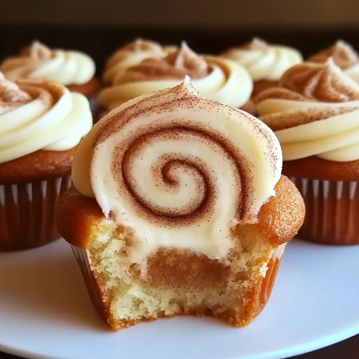Cinnamon Roll Cupcakes With Swirl Frosting