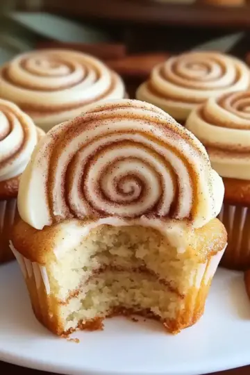 Cinnamon Roll Cupcakes With Swirl Frosting