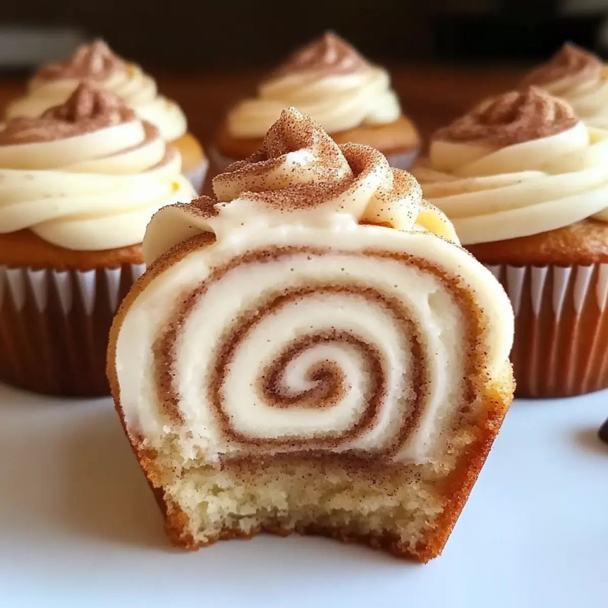 Cinnamon Roll Cupcakes With Swirl Frosting