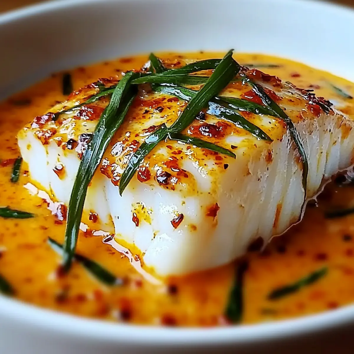 Cod in Roasted Red Pepper Sauce
