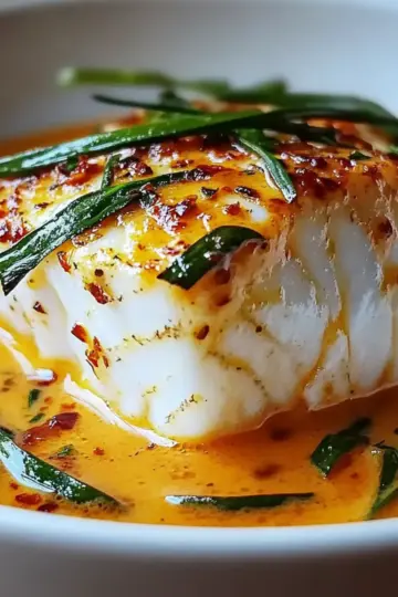 Cod in Roasted Red Pepper Sauce