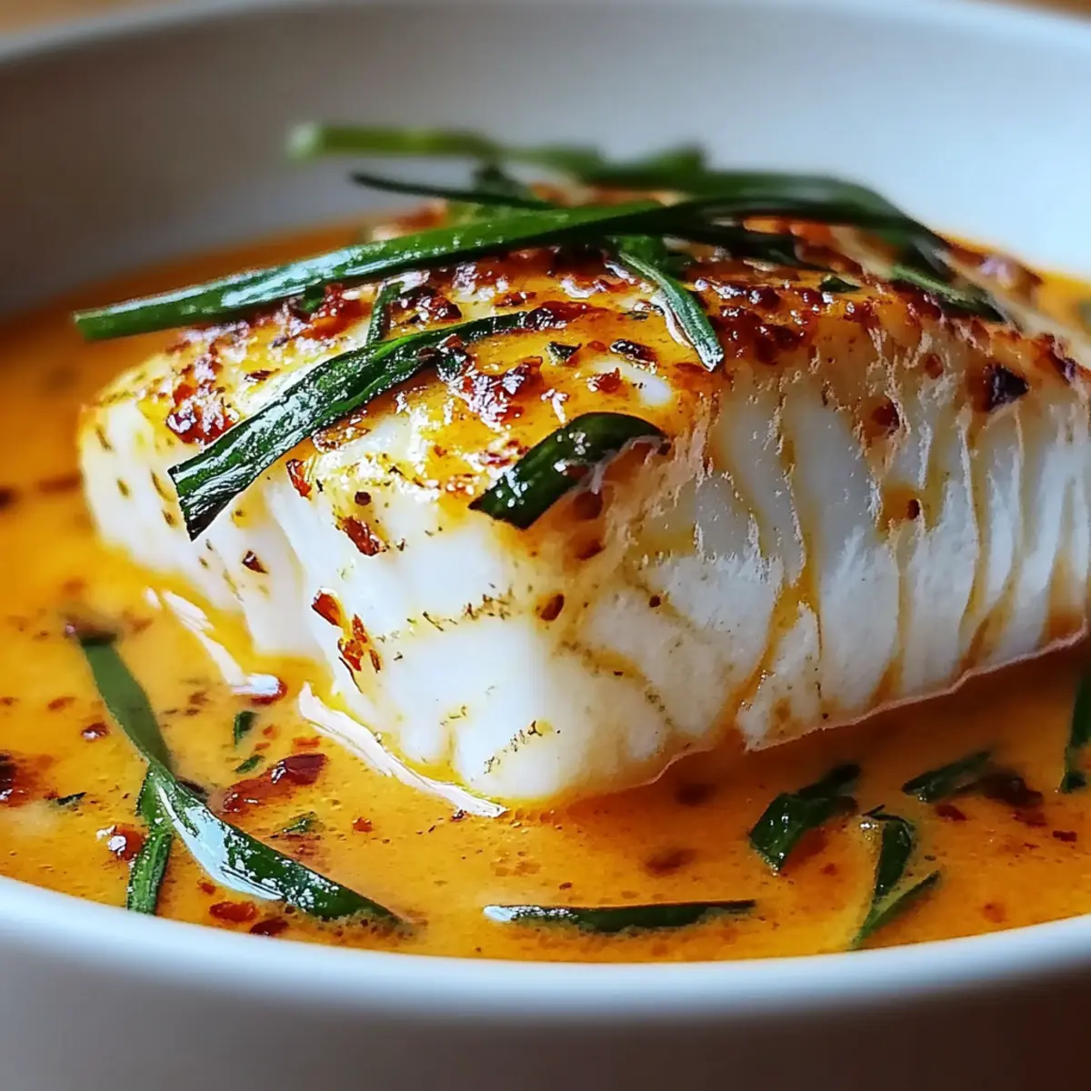 Cod in Roasted Red Pepper Sauce