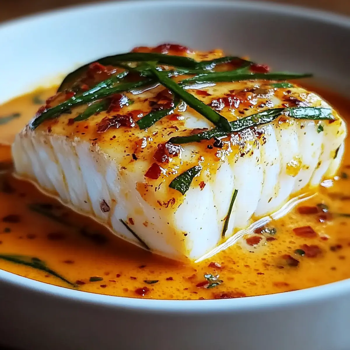 Cod in Roasted Red Pepper Sauce