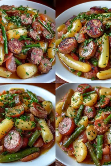 Crockpot Kielbasa and Green Beans