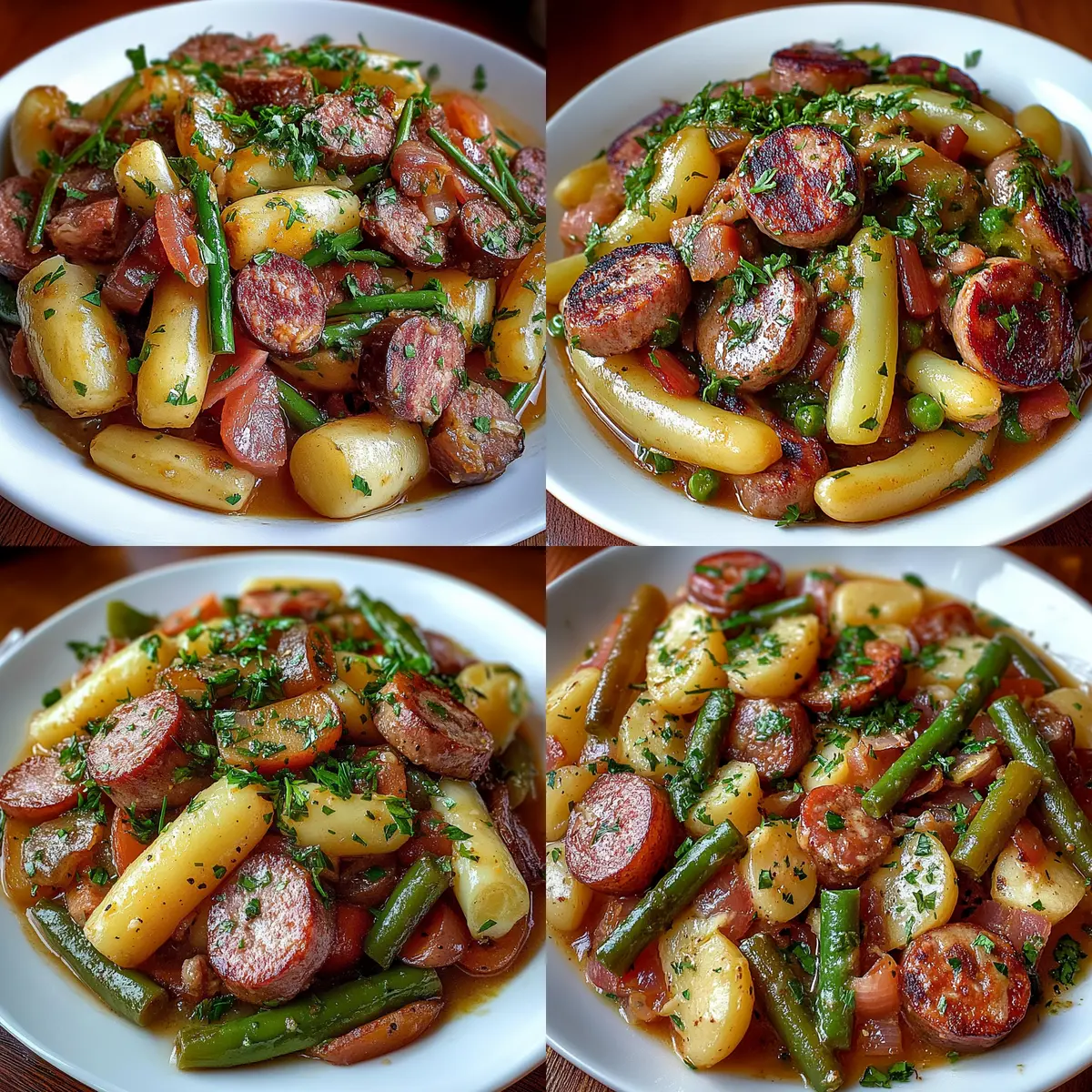 Crockpot Kielbasa and Green Beans