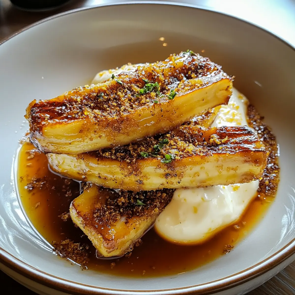 Fried Bananas with Cinnamon Butter Sauce