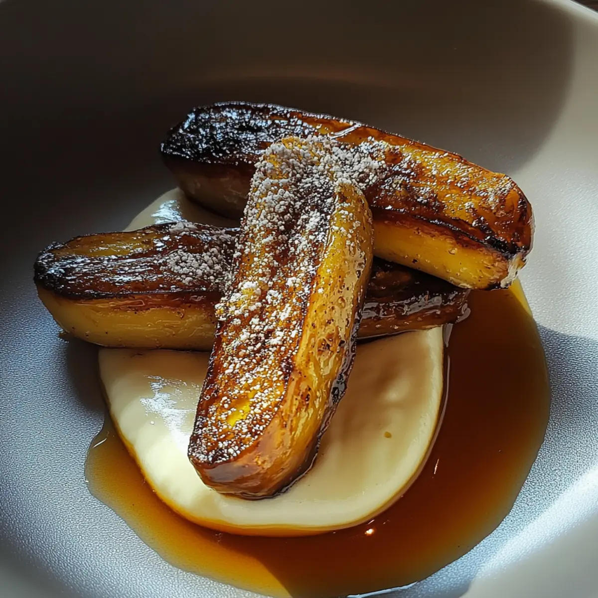 Fried Bananas with Cinnamon Butter Sauce