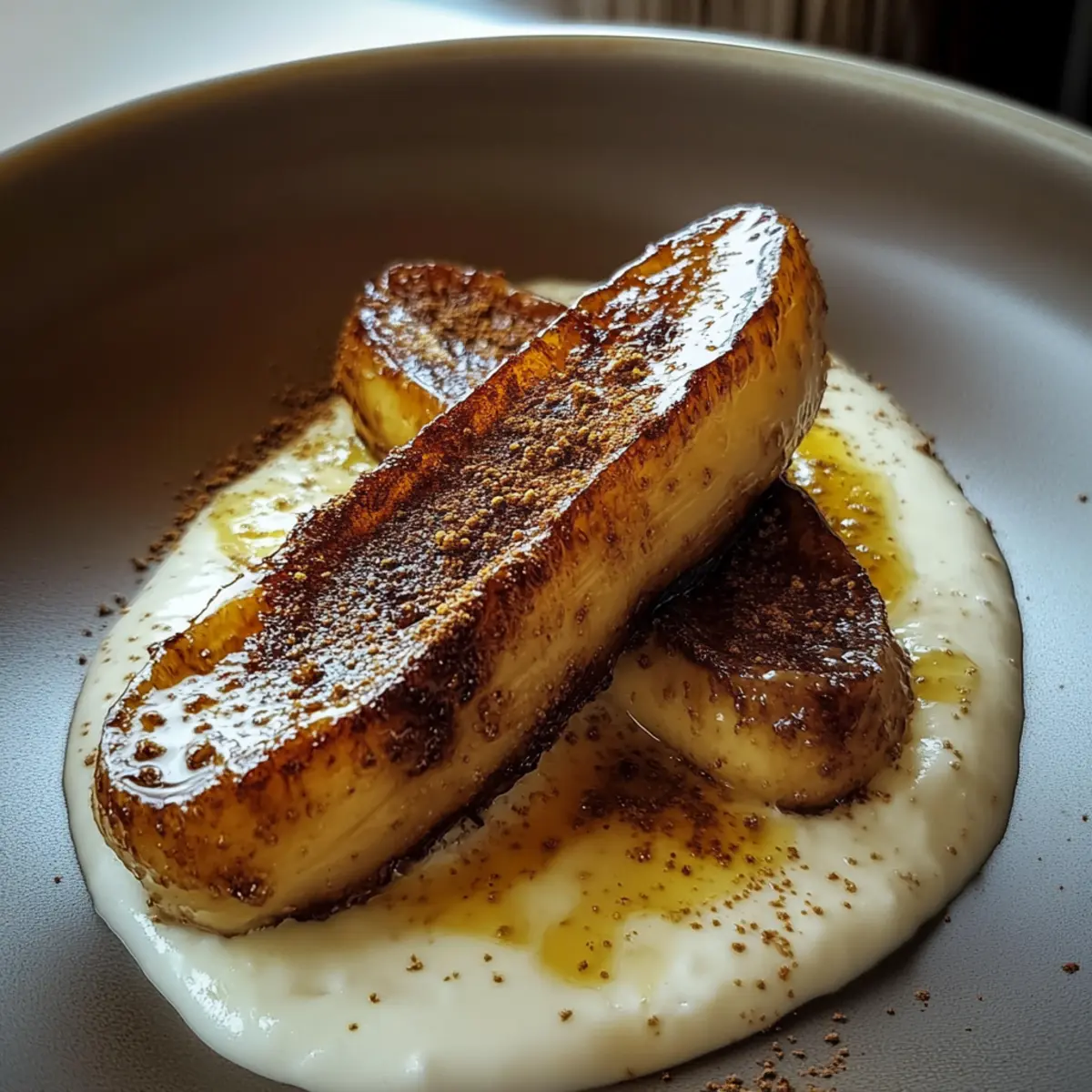 Fried Bananas with Cinnamon Butter Sauce