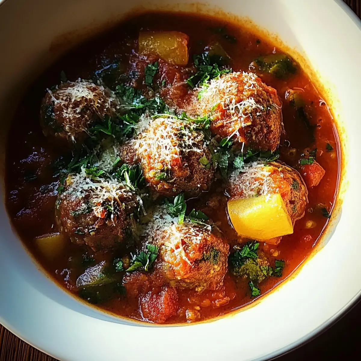Hearty Spiced Italian Meatball Stew