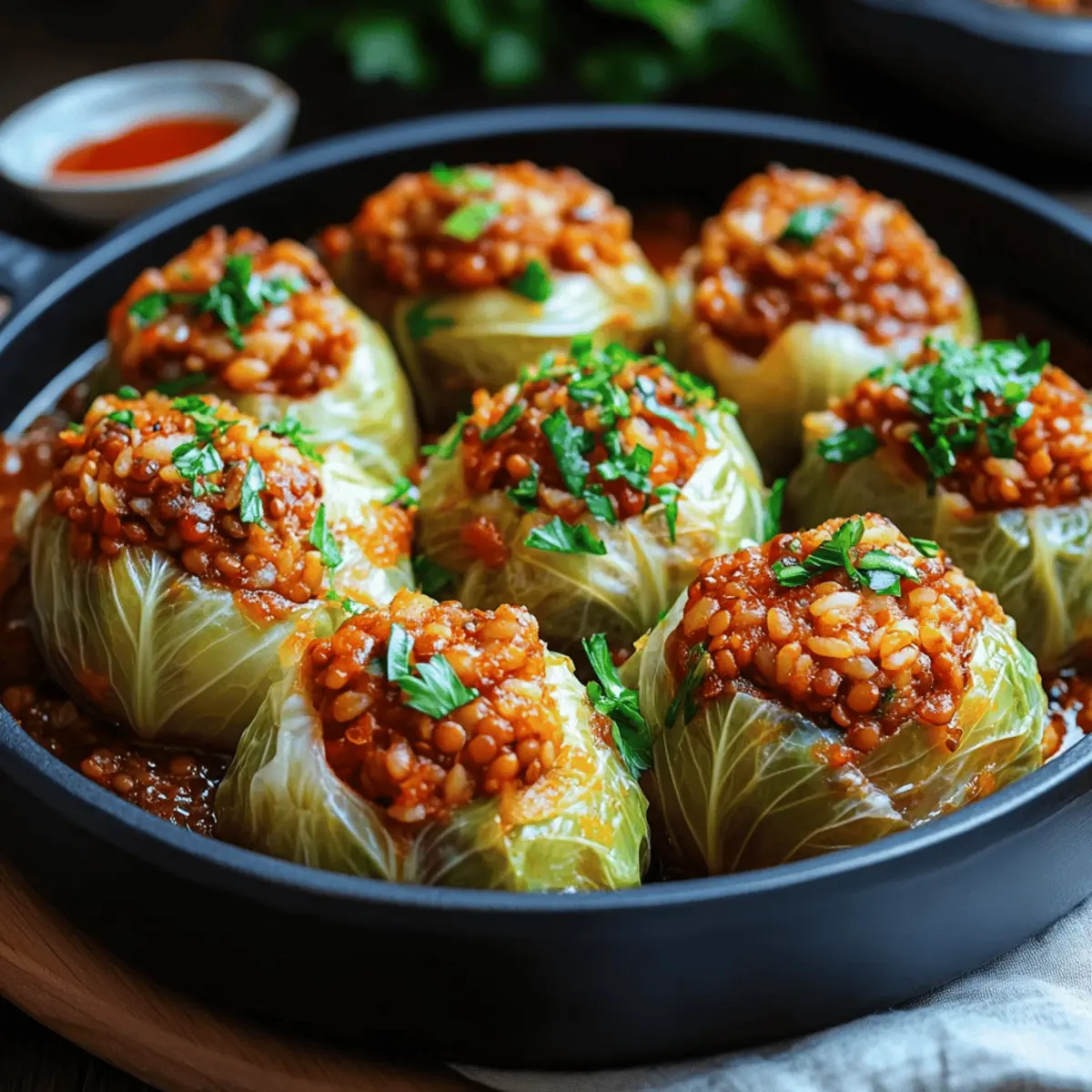 Lentil and Rice Stuffed Cabbage Rolls
