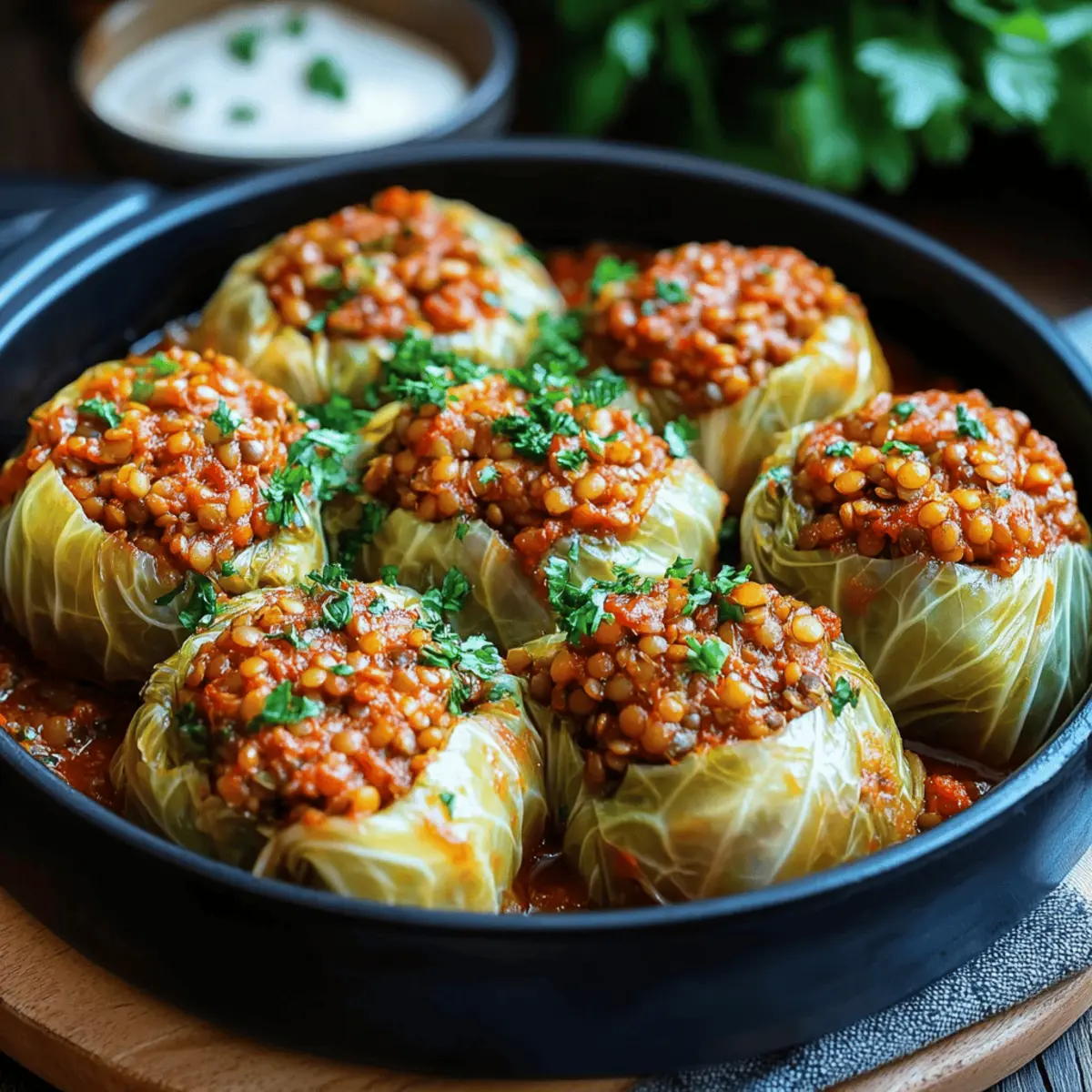 Lentil and Rice Stuffed Cabbage Rolls