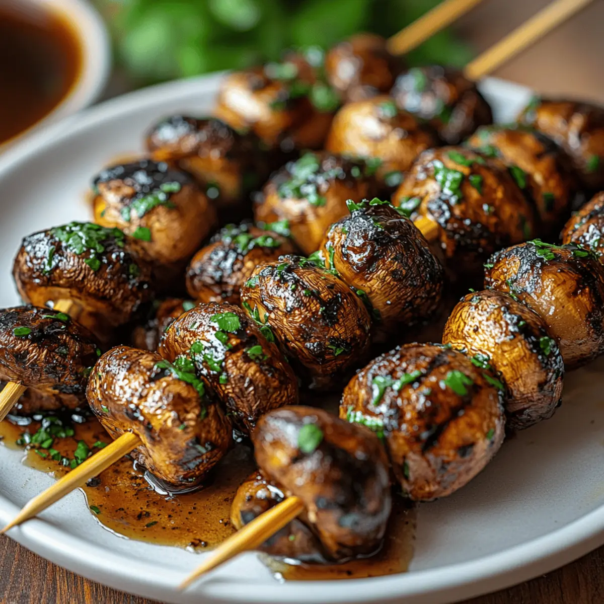 Marinated Grilled Mushroom Skewers