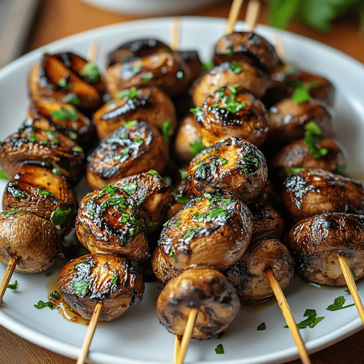 Marinated Grilled Mushroom Skewers
