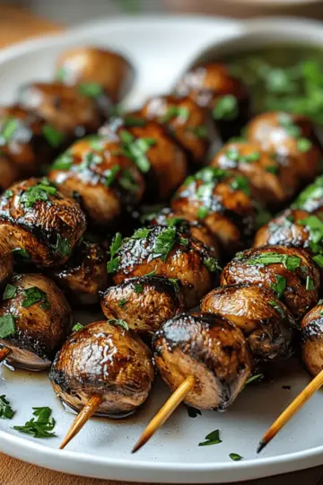 Marinated Grilled Mushroom Skewers