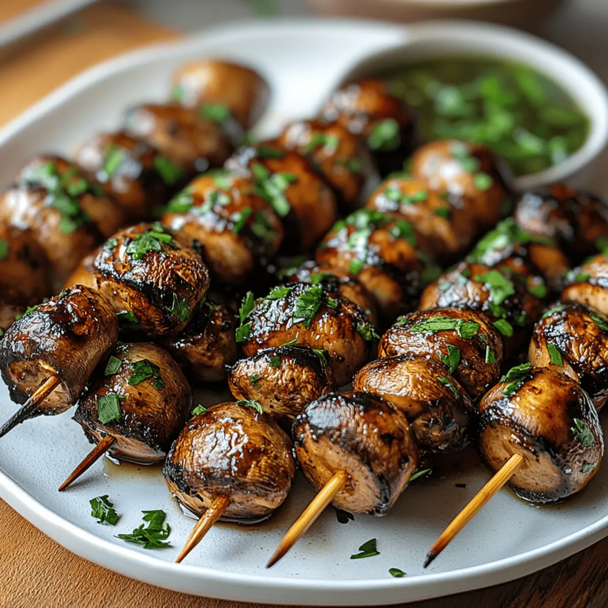 Marinated Grilled Mushroom Skewers