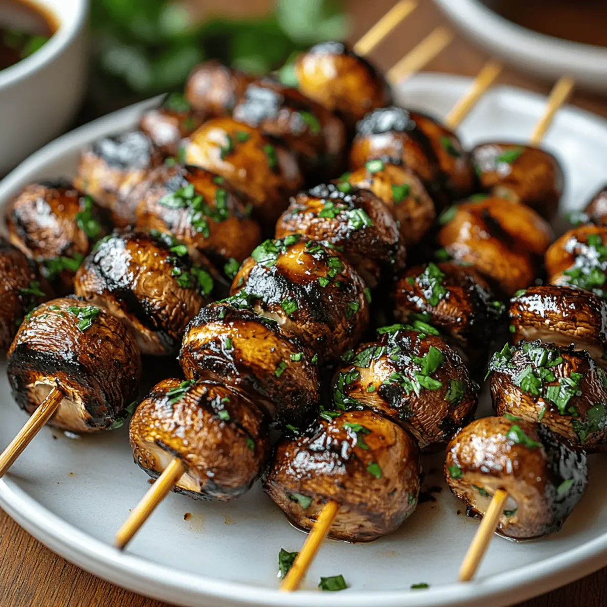 Marinated Grilled Mushroom Skewers