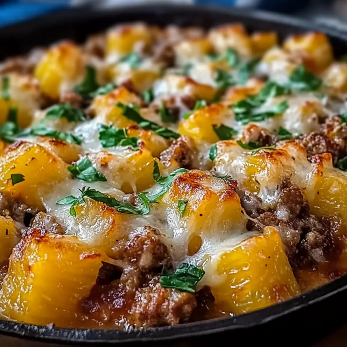 One-Pan Cheesy Meat & Potato Skillet