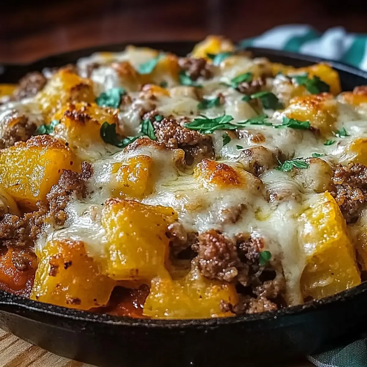 One-Pan Cheesy Meat & Potato Skillet