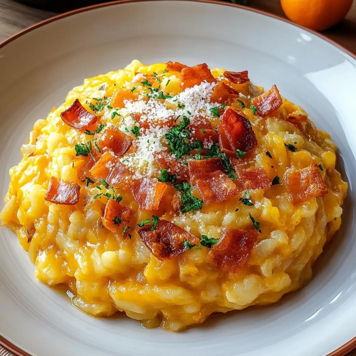 Pumpkin Risotto with Bacon & Parmesan