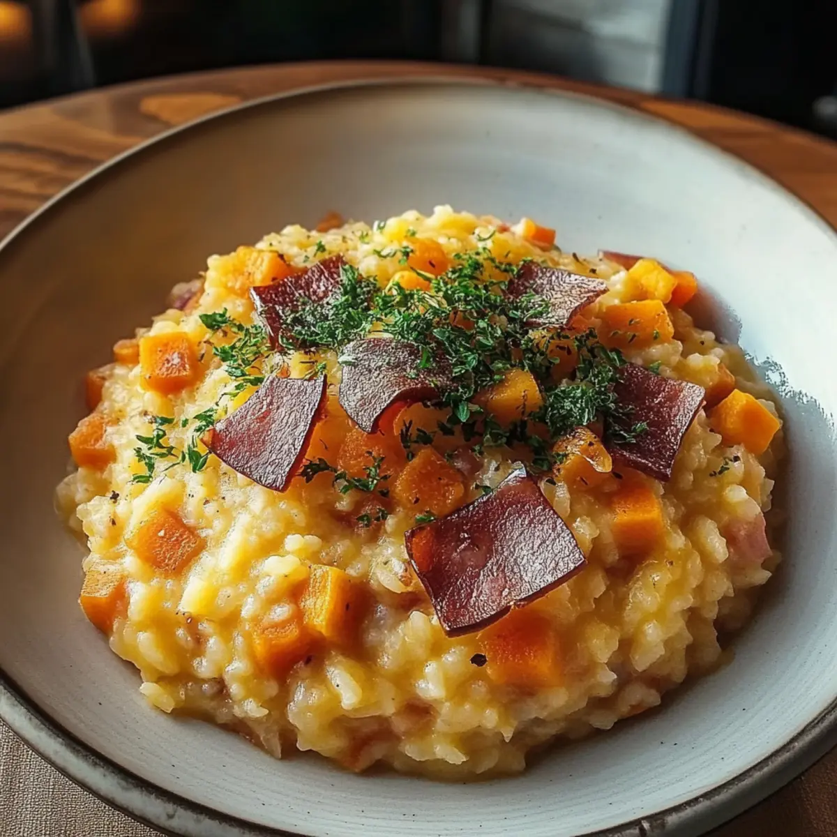 Pumpkin Risotto with Bacon & Parmesan