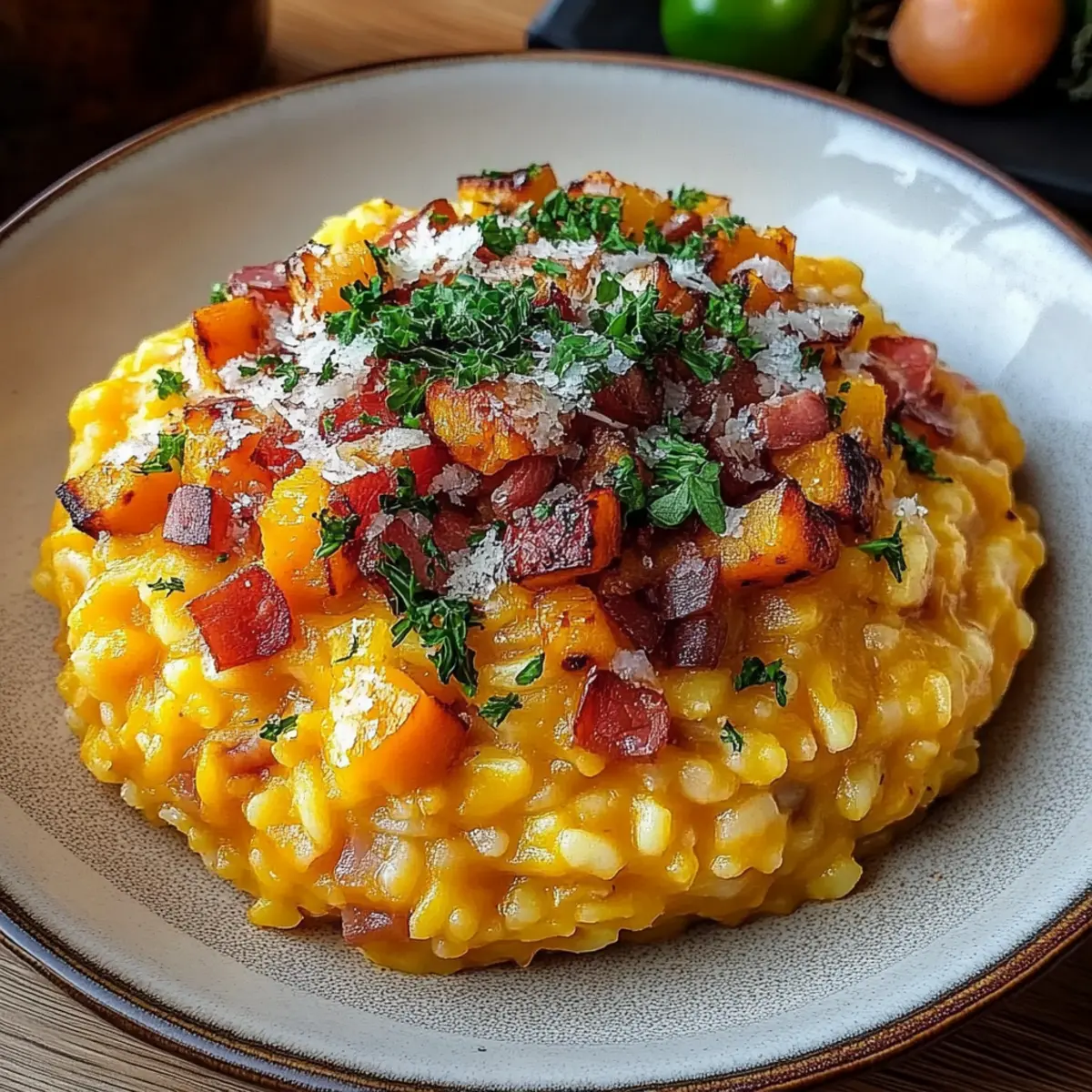 Pumpkin Risotto with Bacon & Parmesan