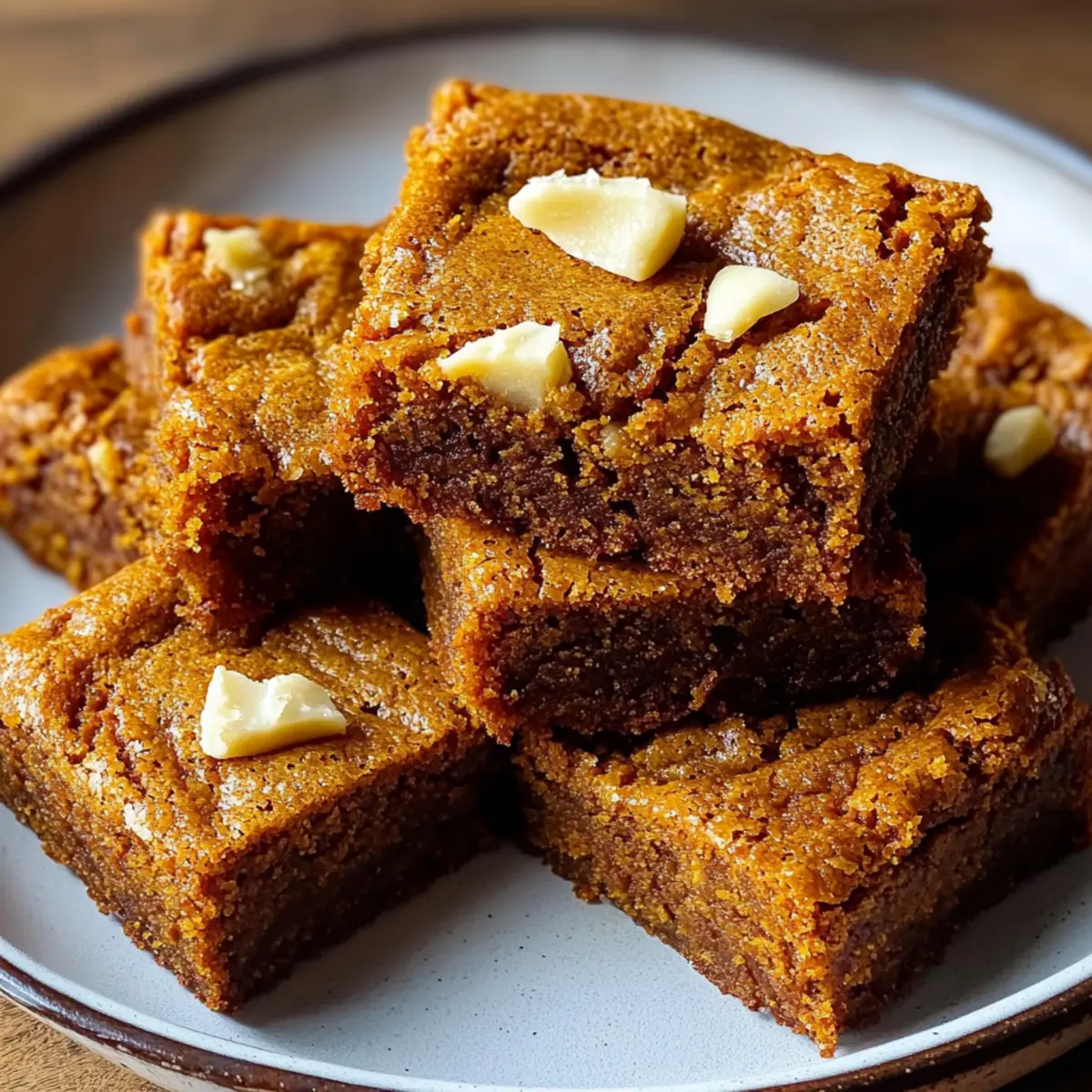 Spiced Baked Pumpkin Blondies