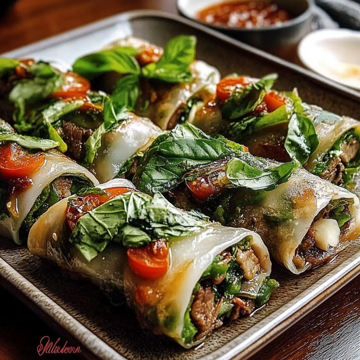 Thai Basil Beef Rolls