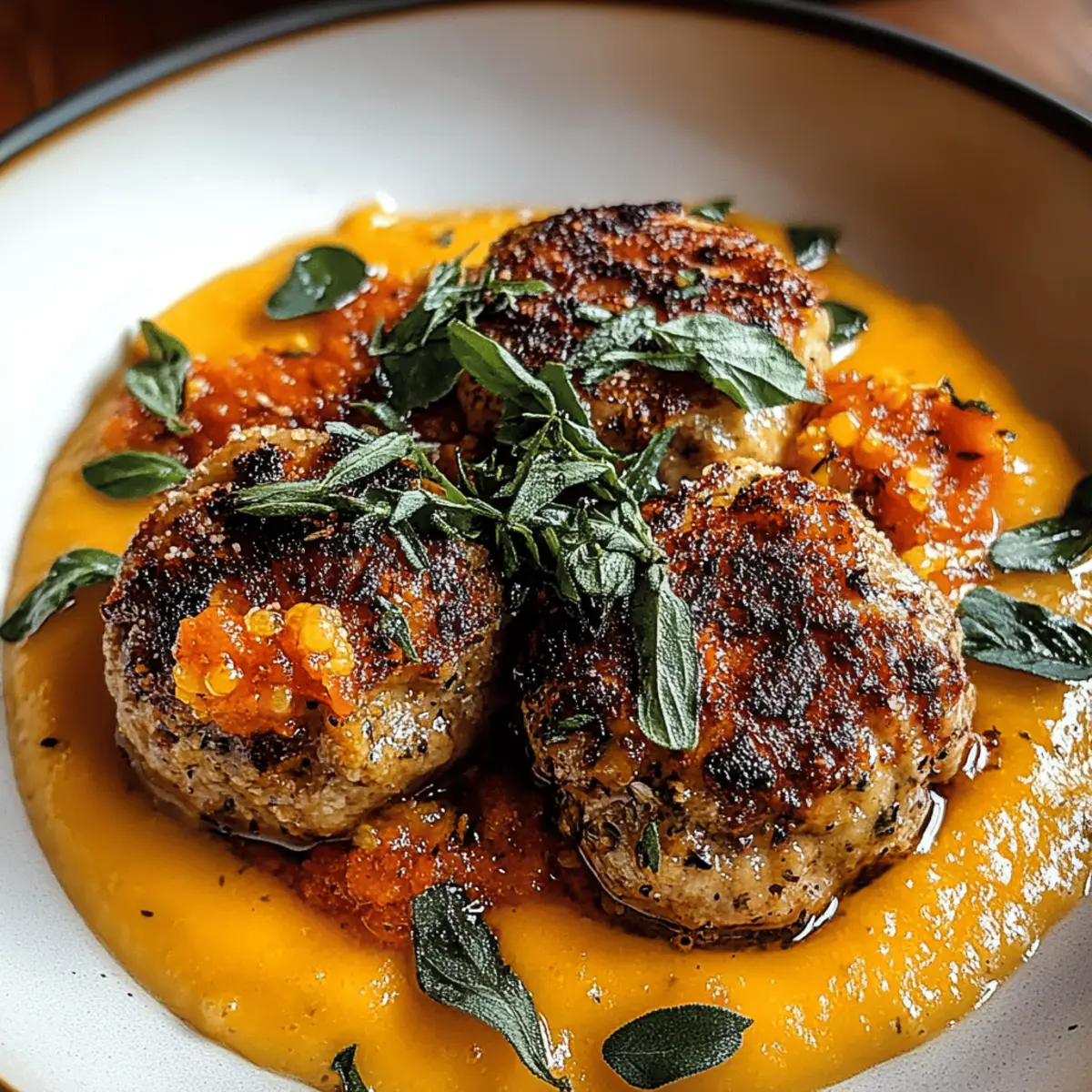Turkey Meatballs in Pumpkin Sage Sauce