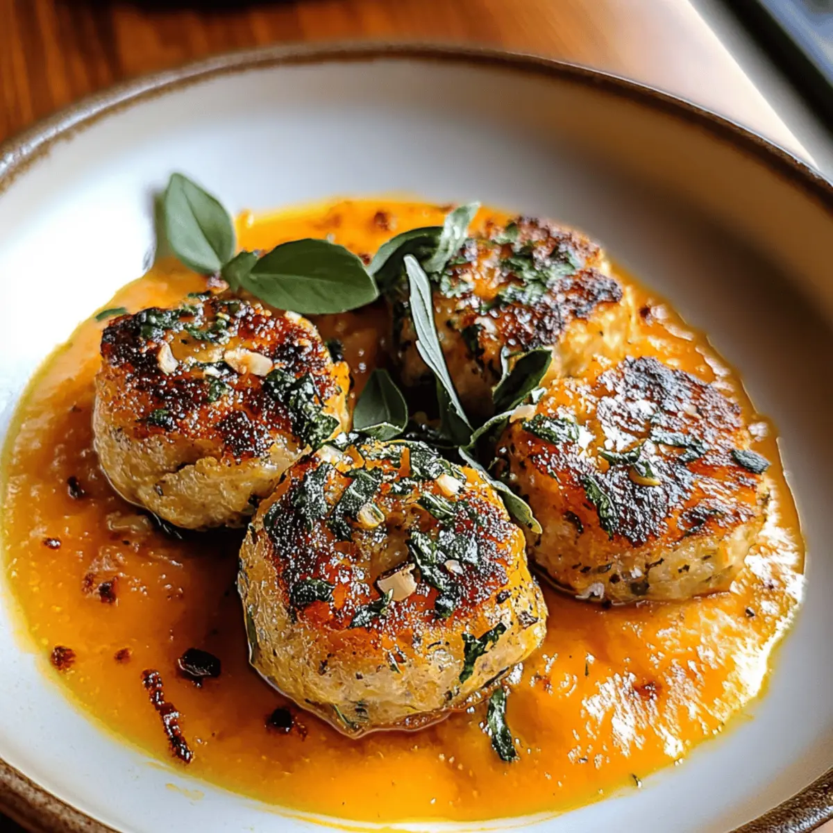 Turkey Meatballs in Pumpkin Sage Sauce